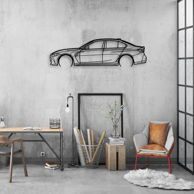G80 M3 2022 Classic Silhouette Metal Wall Art - Automotive Garage Decor