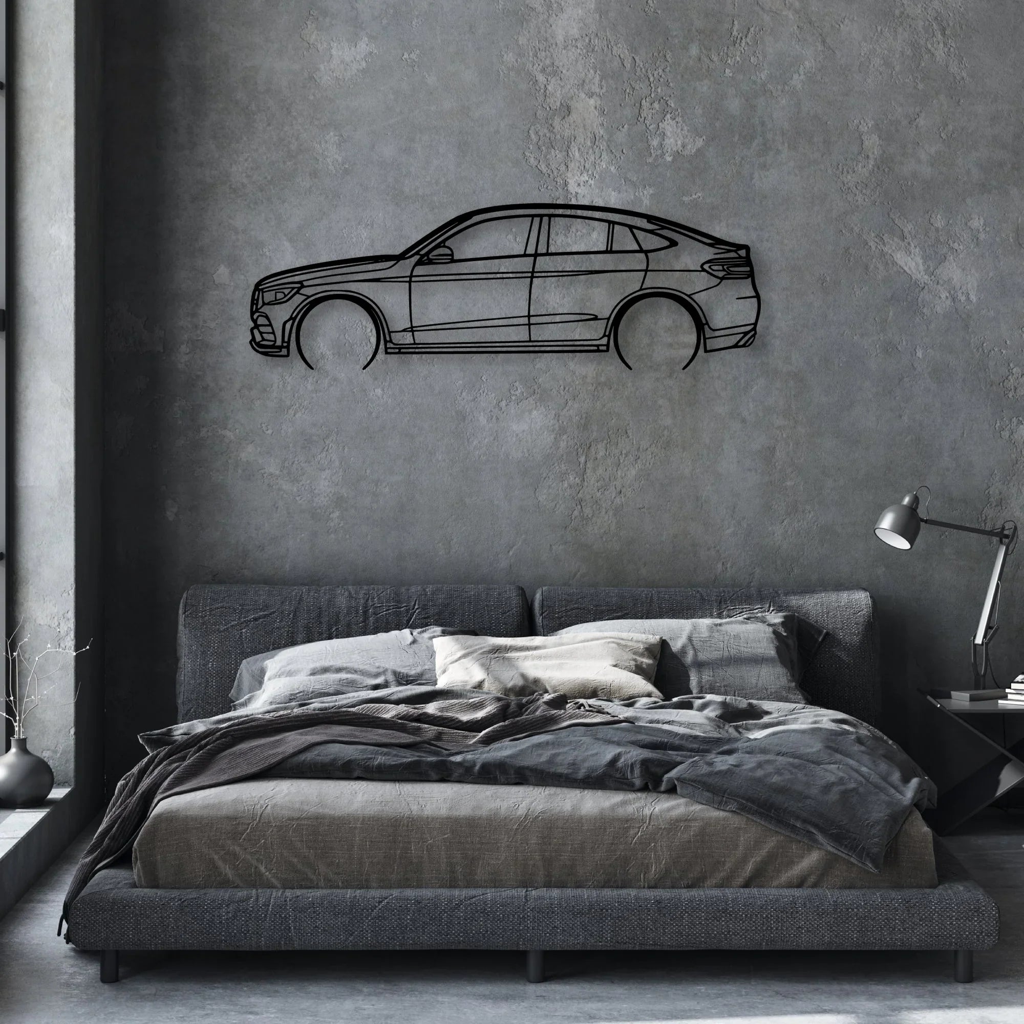 GLC Coupe Classic Silhouette Metal Wall Art - Automotive Garage Decor