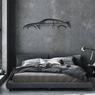 GT-R R35 Classic Silhouette Metal Wall Art - Automotive Garage Decor