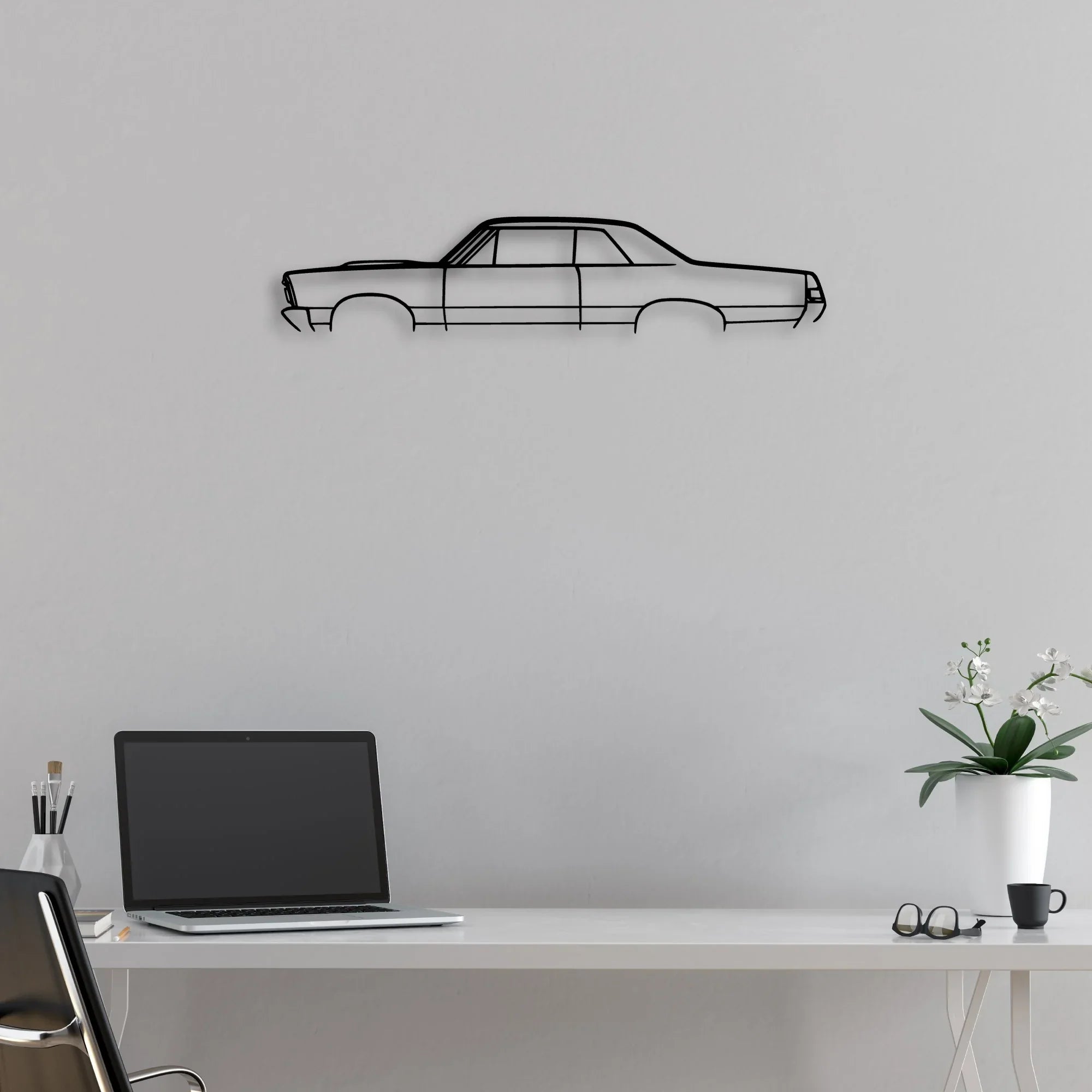 GTO 1965 2 Classic Silhouette Metal Wall Art - Automotive Garage Decor