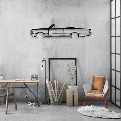 GTO Cabrio 1964 Classic Silhouette Metal Wall Art - Automotive Garage Decor