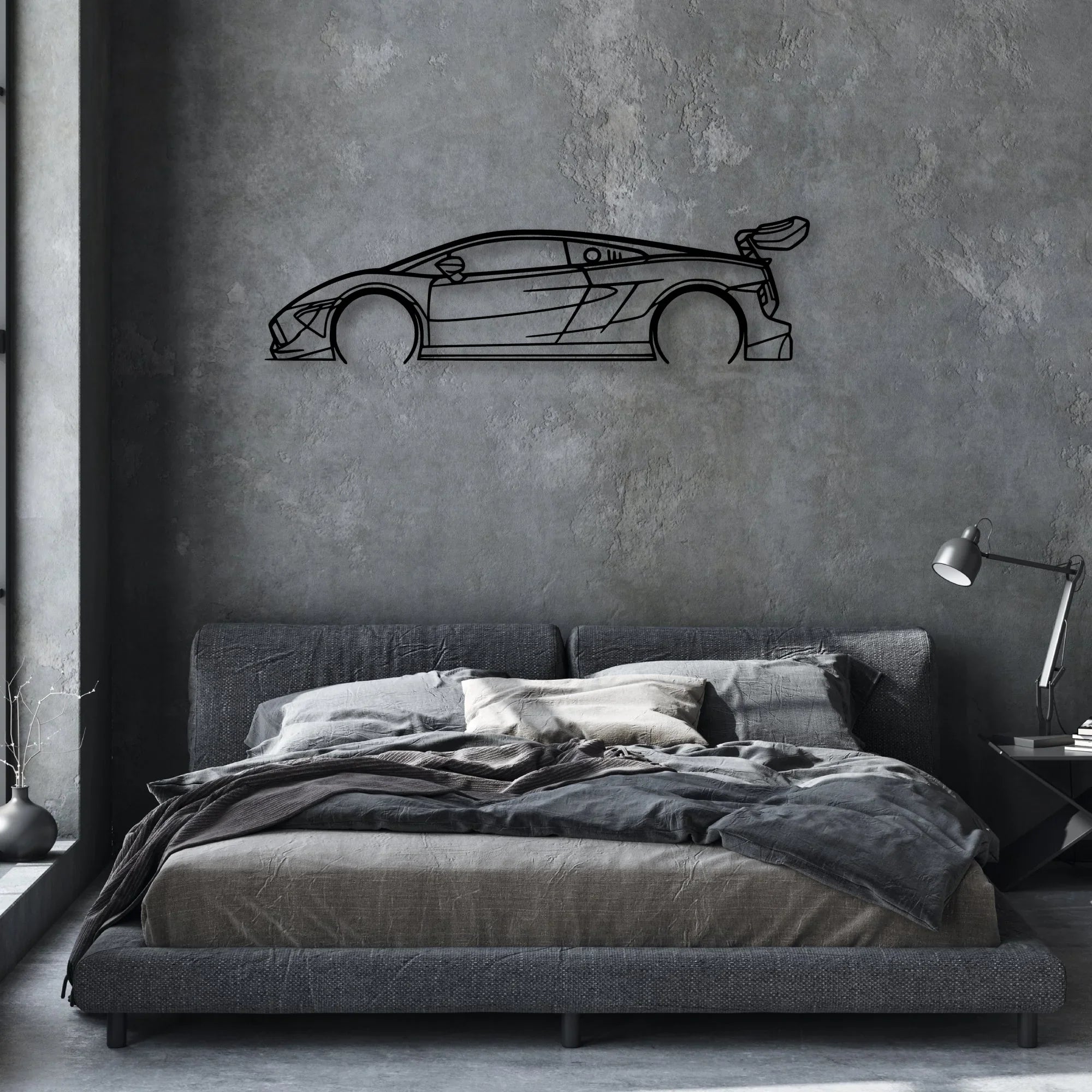 Gallardo Super Trofeo 2 Classic Silhouette Metal Wall Art - Automotive Garage Decor