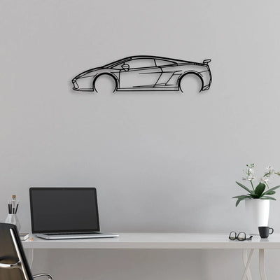 Gallardo Superleggera 2007 2 Classic Silhouette Metal Wall Art - Automotive Garage Decor