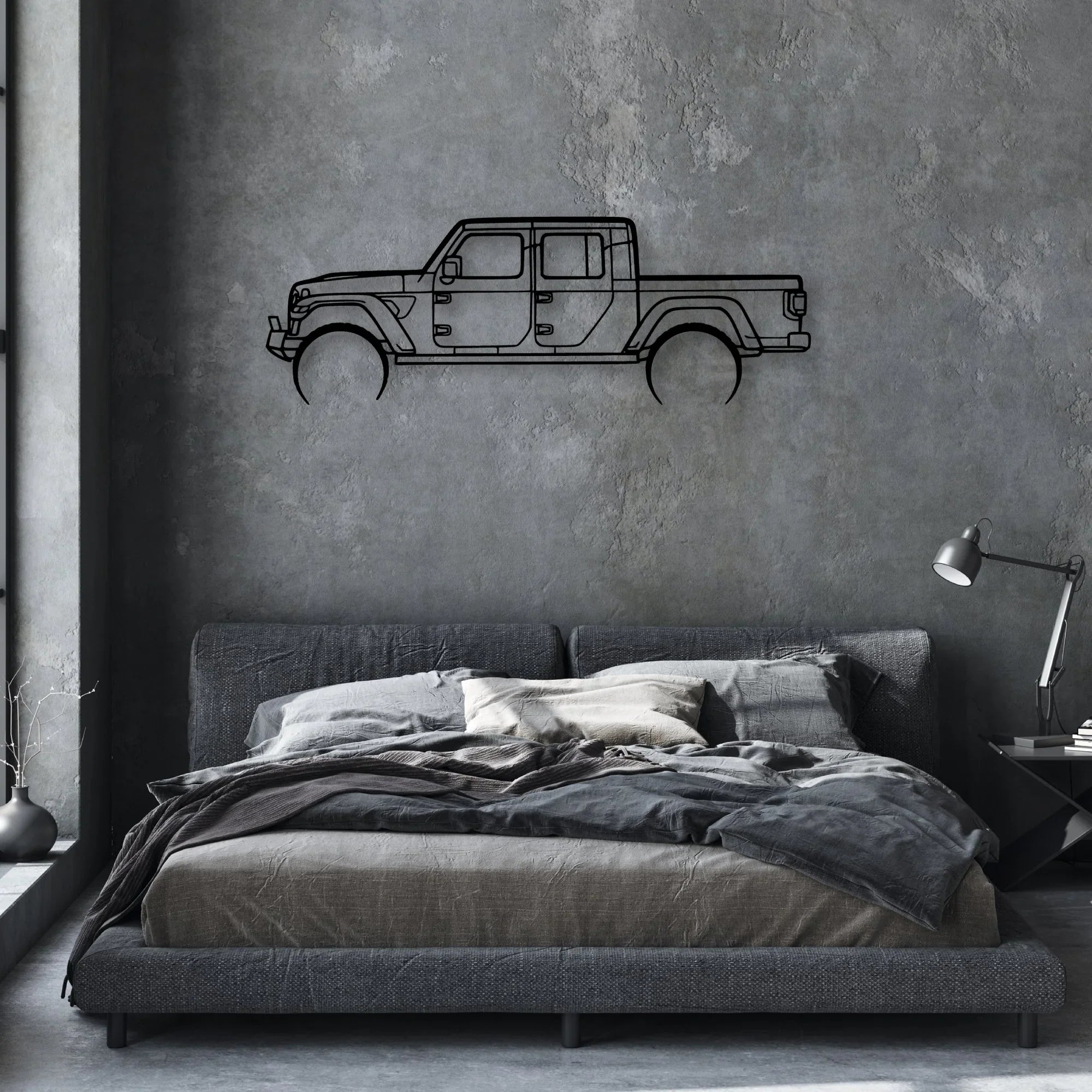 Gladiator 2 Classic Silhouette Metal Wall Art - Automotive Garage Decor