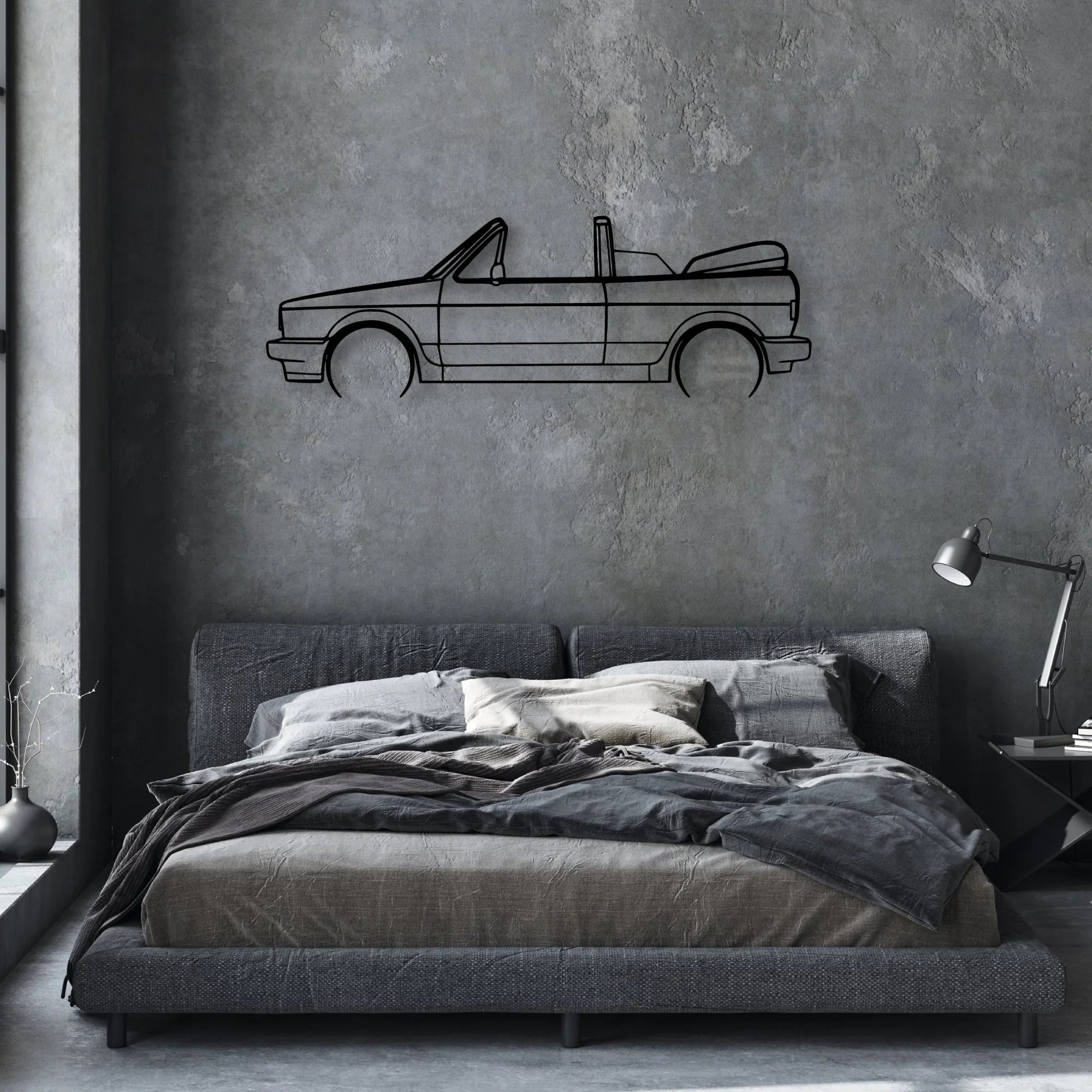 Golf 1 Sportline Cabriolet Classic Silhouette Metal Wall Art - Automotive Garage Decor