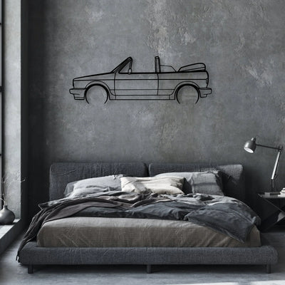Golf 1 Sportline Cabriolet Classic Silhouette Metal Wall Art - Automotive Garage Decor