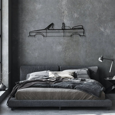 Golf Mk1 Convertible 1988 Classic Silhouette Metal Wall Art - Automotive Garage Decor