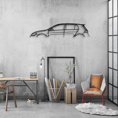 Golf Mk7 GTI 2017 Classic Silhouette Metal Wall Art - Automotive Garage Decor