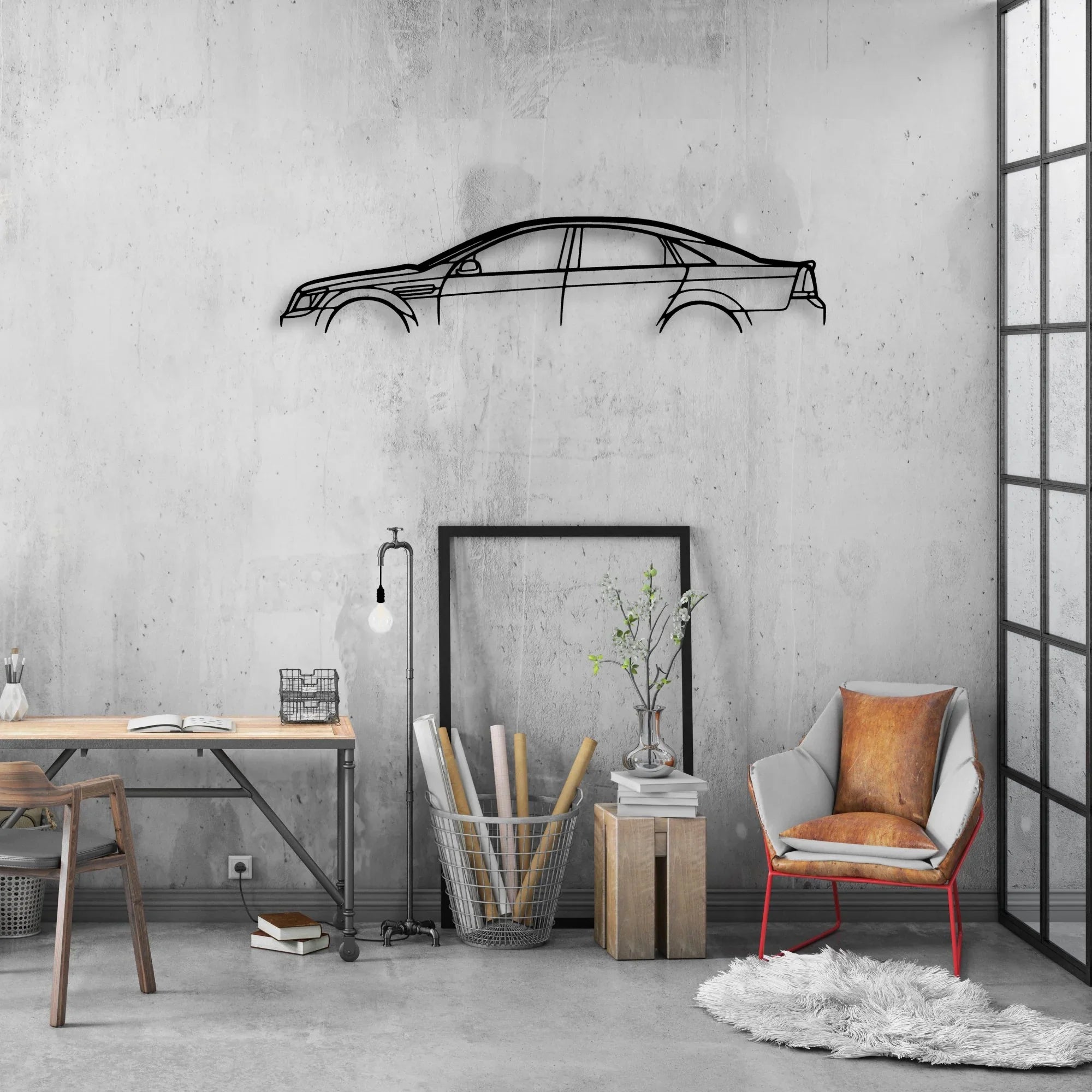 Grange WM 2007 Classic Silhouette Metal Wall Art - Automotive Garage Decor