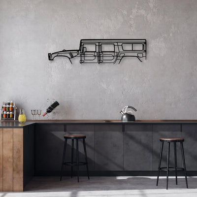 H-1 1998 Classic Silhouette Metal Wall Art - Automotive Garage Decor