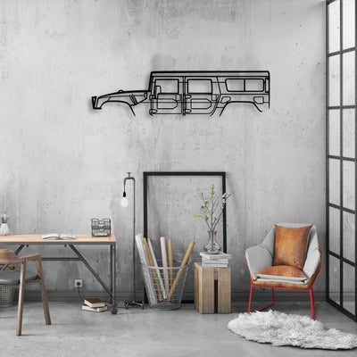 H-1 1998 Classic Silhouette Metal Wall Art - Automotive Garage Decor