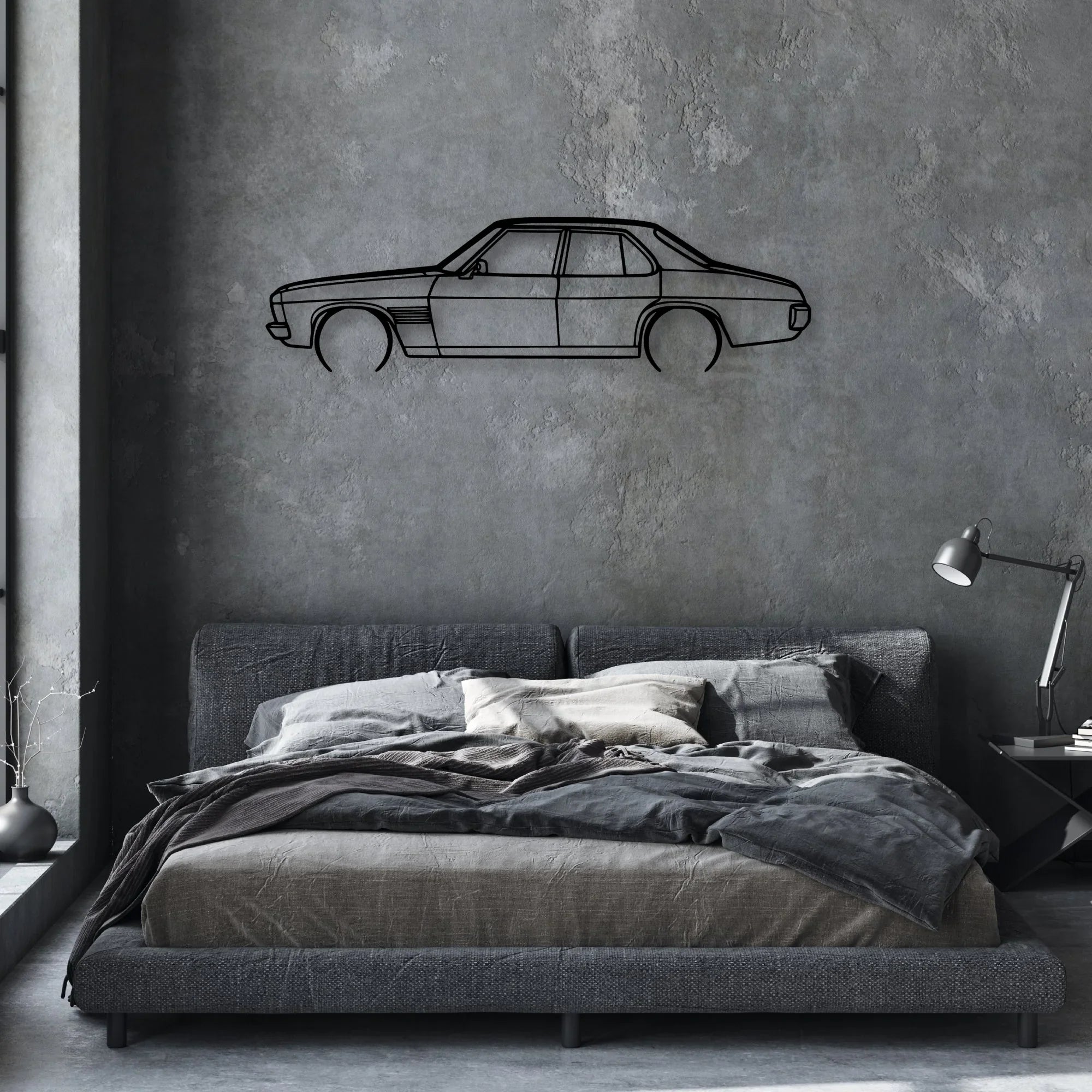 HSV HQ Monaro 1974 Classic Silhouette Metal Wall Art - Automotive Garage Decor