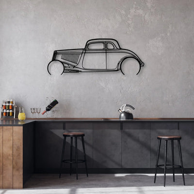 Highboy 1934 Classic Silhouette Metal Wall Art - Automotive Garage Decor