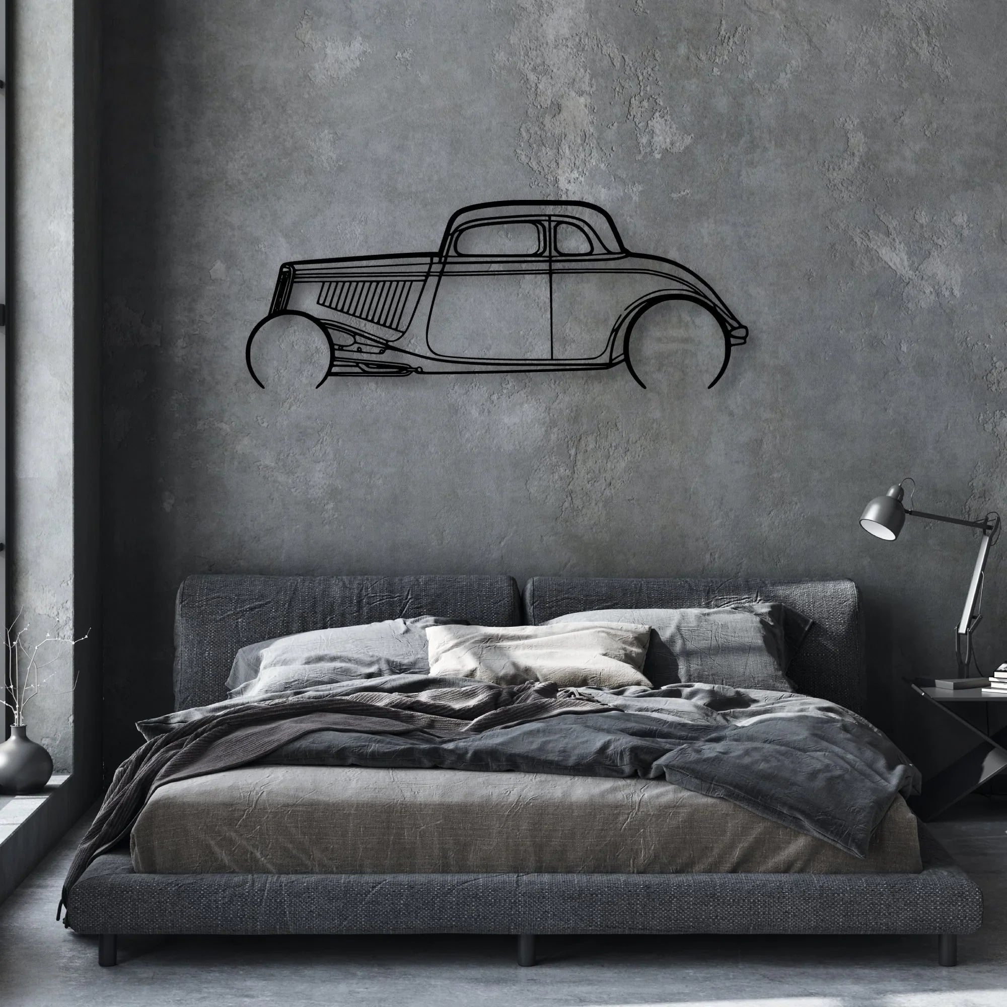 Highboy 1934 Classic Silhouette Metal Wall Art - Automotive Garage Decor