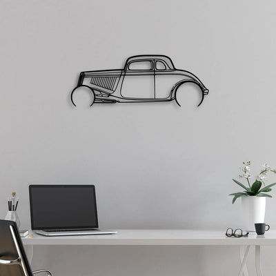 Highboy 1934 Classic Silhouette Metal Wall Art - Automotive Garage Decor