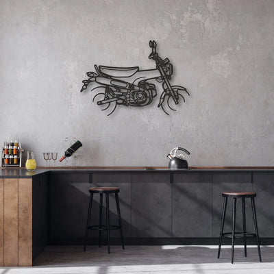 Honda Dax 125 Classic Motorcycle Silhouette Metal Wall Art - Moto Garage Decor