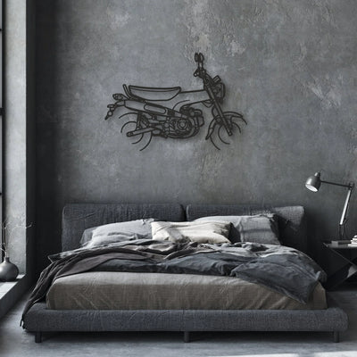 Honda Dax 125 Classic Motorcycle Silhouette Metal Wall Art - Moto Garage Decor