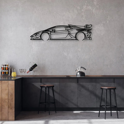 Huracan Super Trofeo Evo2 Classic Silhouette Metal Wall Art - Automotive Garage Decor