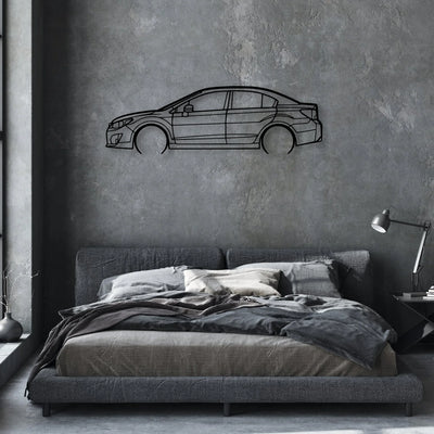 Impreza sedan 2015 Classic Silhouette Metal Wall Art - Automotive Garage Decor