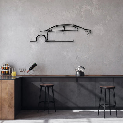 Jetta 2017 Classic Silhouette Metal Wall Art - Automotive Garage Decor
