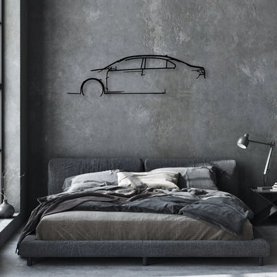 Jetta 2017 Classic Silhouette Metal Wall Art - Automotive Garage Decor