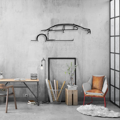 Jetta 2017 Classic Silhouette Metal Wall Art - Automotive Garage Decor