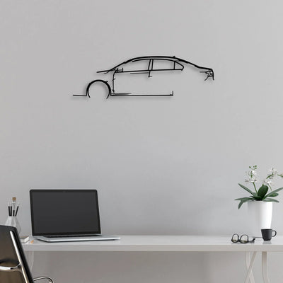 Jetta 2017 Classic Silhouette Metal Wall Art - Automotive Garage Decor