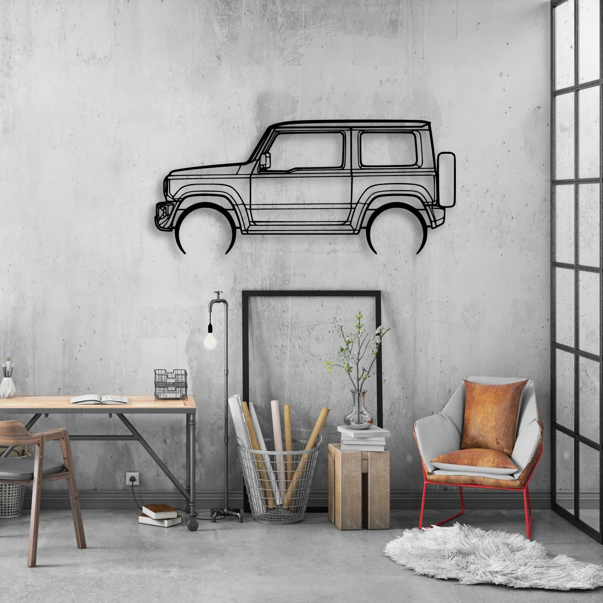 Jimny 2020 Classic Silhouette Metal Wall Art - Automotive Garage Decor