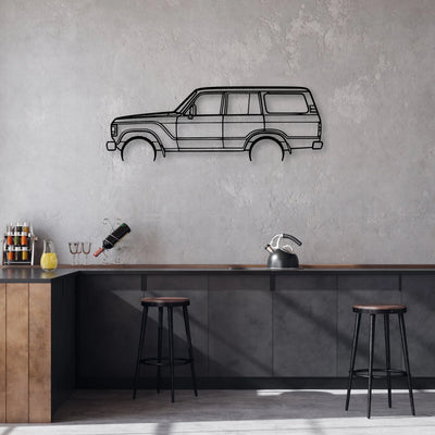 LC HJ60 1984 Classic Silhouette Metal Wall Art - Automotive Garage Decor