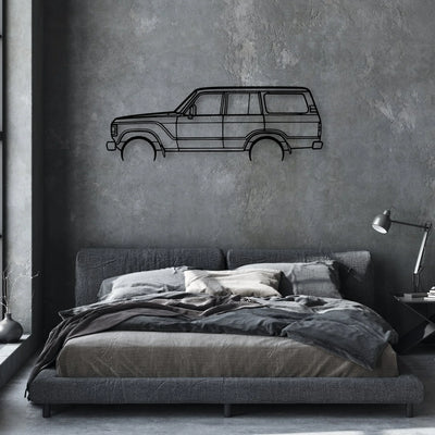 LC HJ60 1984 Classic Silhouette Metal Wall Art - Automotive Garage Decor