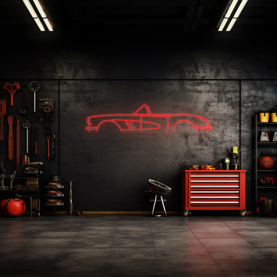Corvette C1 1958 Neon Silhouette