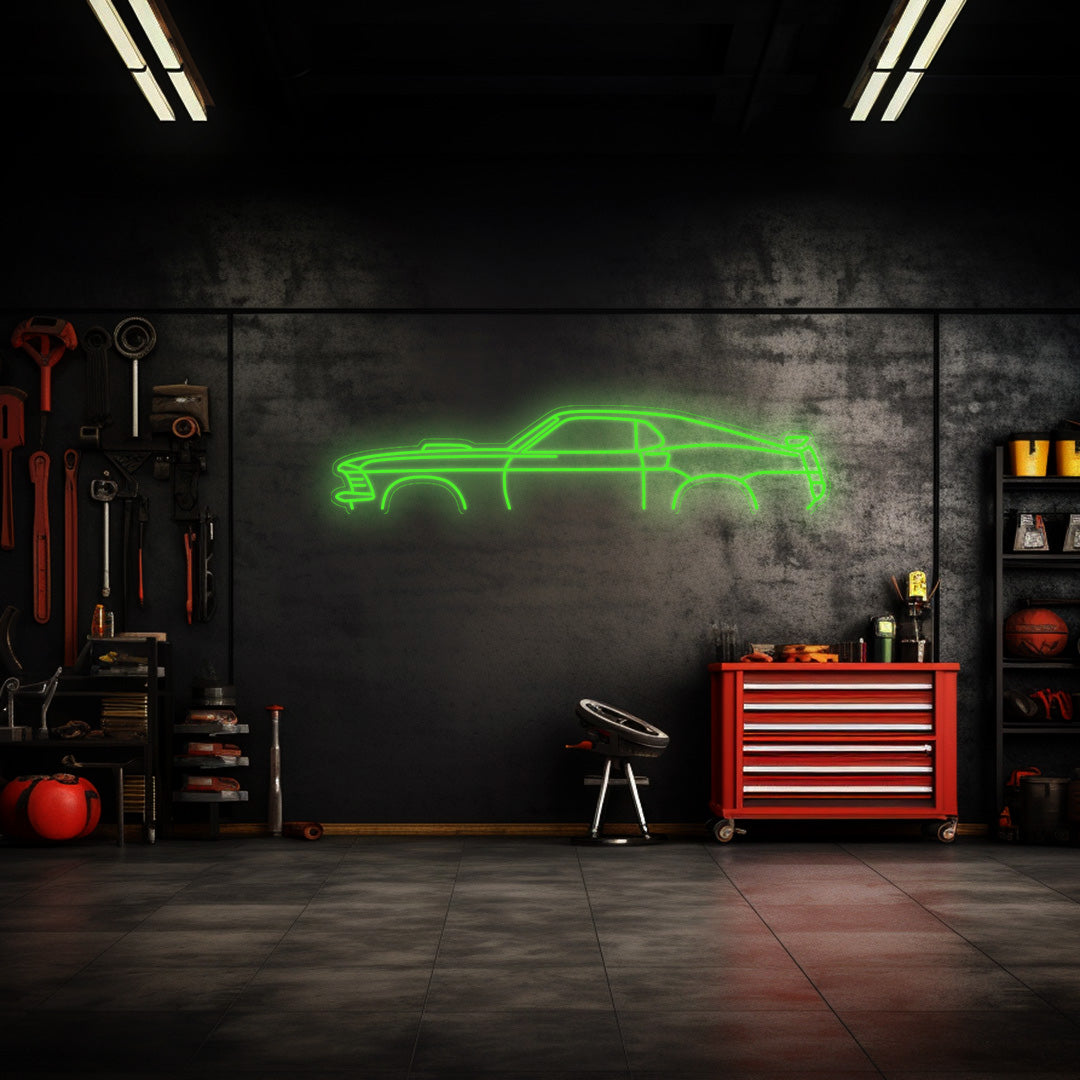 Mustang Fastback 1969 Neon Silhouette