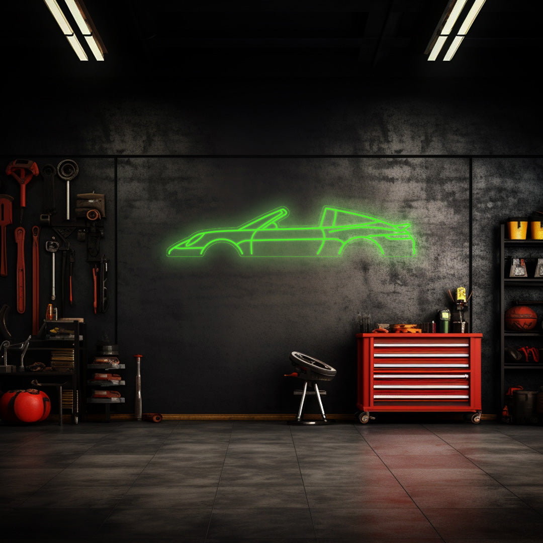 911 992 Targa 2 Neon Silhouette