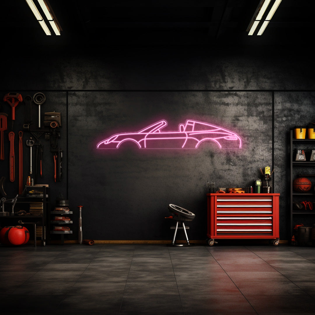 911 991 Targa Neon Silhouette