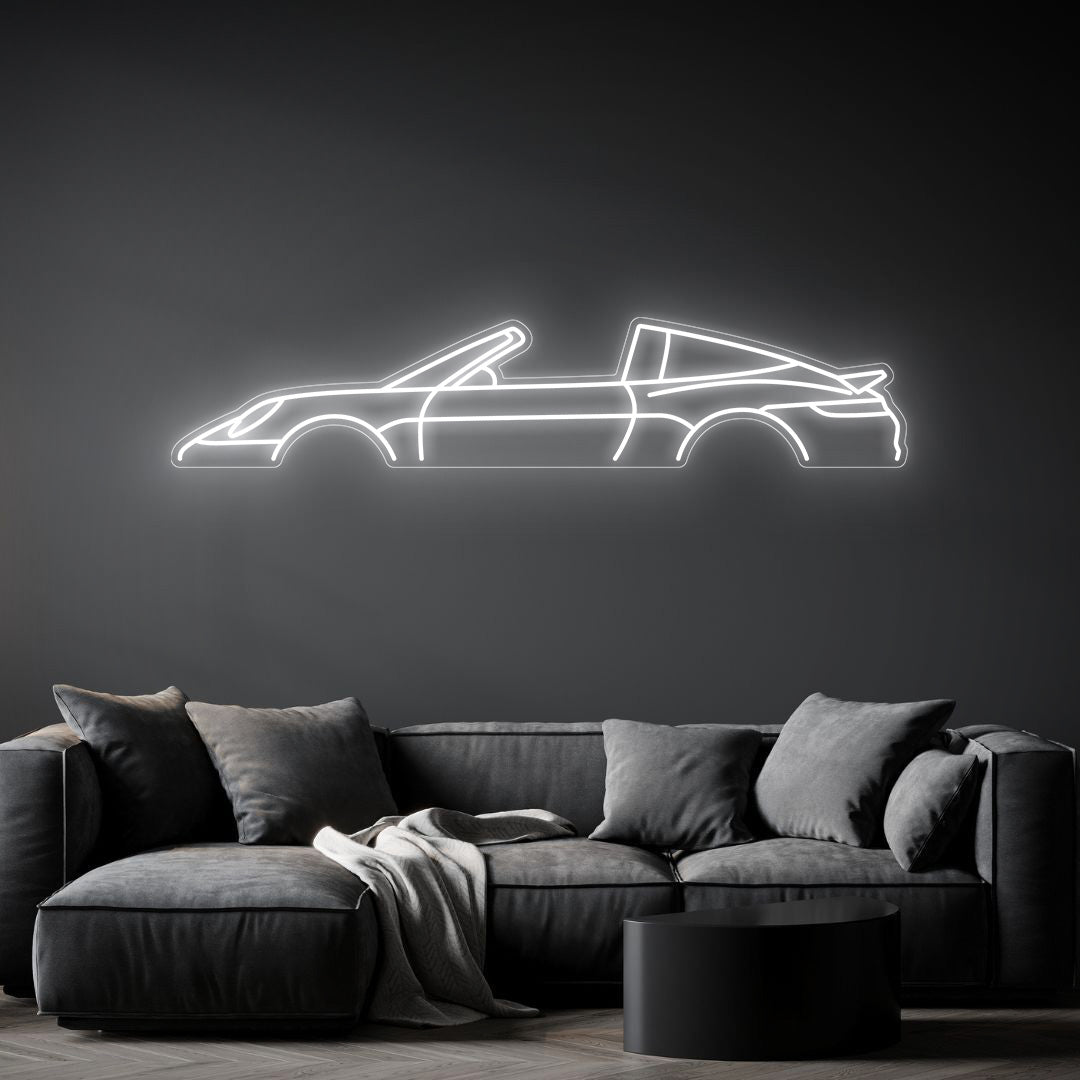 911 992 Targa 2 Neon Silhouette