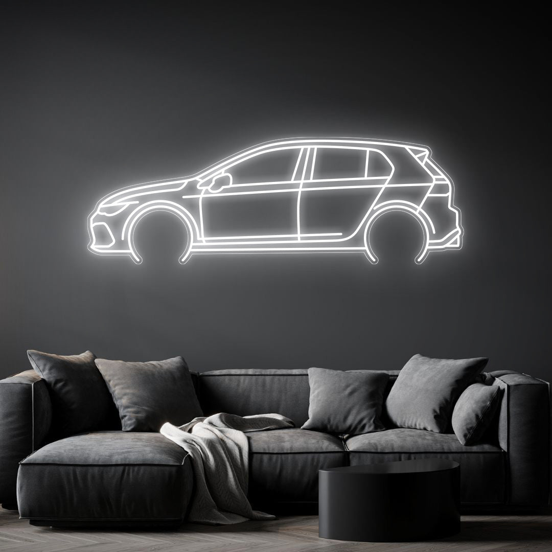 Golf 8 Neon Silhouette