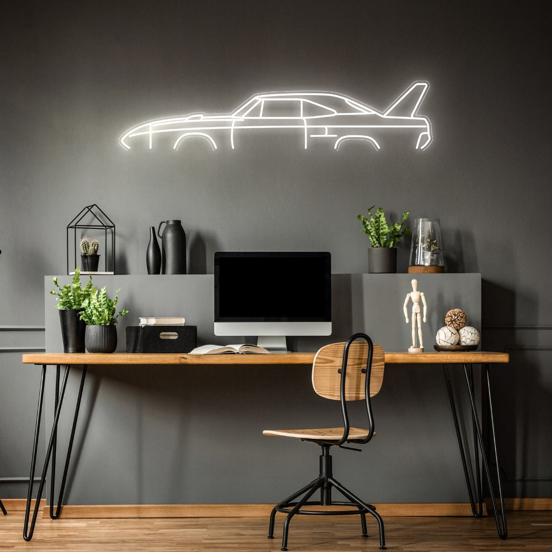 Superbird 1970 Neon Silhouette