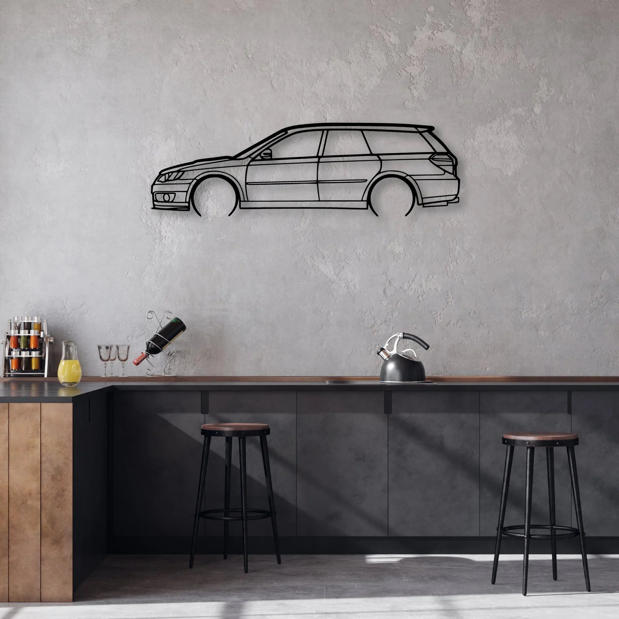 Legacy GT 2007 Classic Silhouette Metal Wall Art - Automotive Garage Decor
