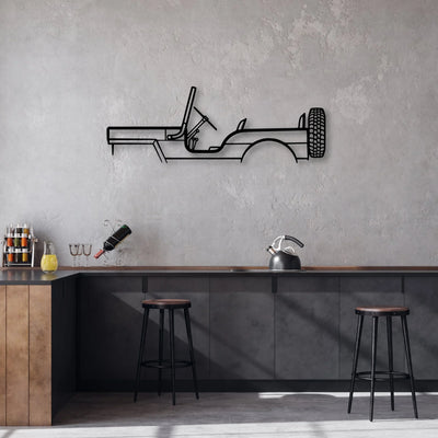 M38 1957 Classic Silhouette Metal Wall Art - Automotive Garage Decor