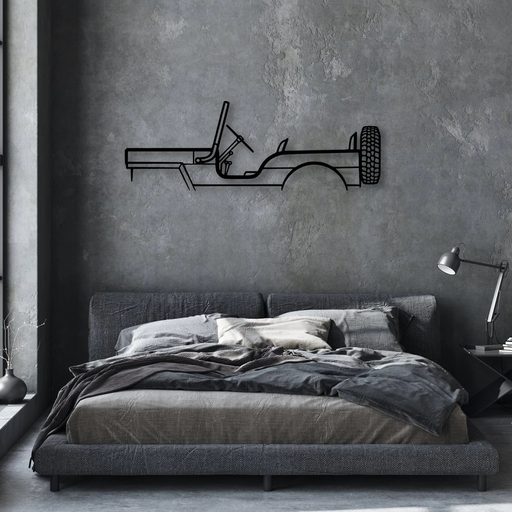 M38 1957 Classic Silhouette Metal Wall Art - Automotive Garage Decor