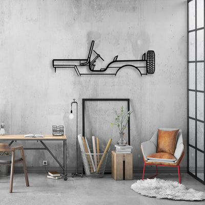 M38 1957 Classic Silhouette Metal Wall Art - Automotive Garage Decor