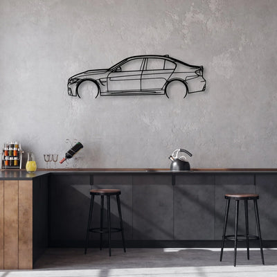M3 F80 Classic Silhouette Metal Wall Art - Automotive Garage Decor