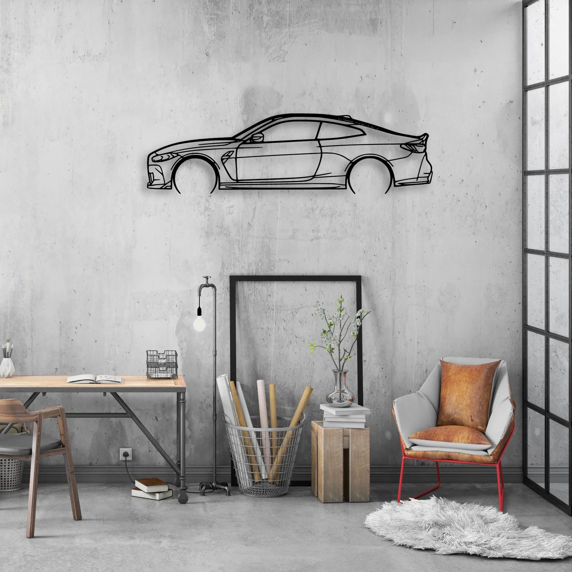 M4 CSL G82 Classic Silhouette Metal Wall Art - Automotive Garage Decor