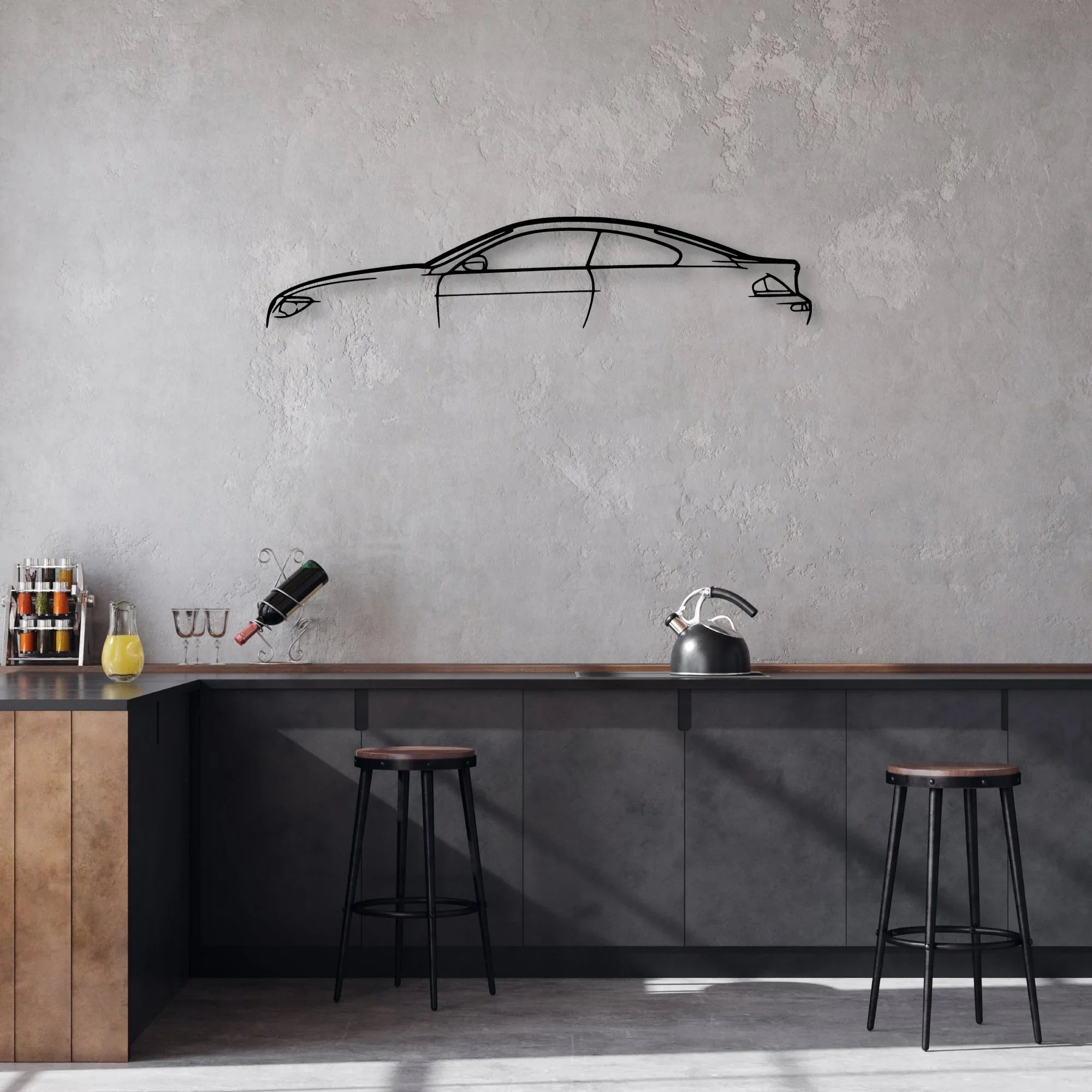 M6 E63 Classic Silhouette Metal Wall Art - Automotive Garage Decor