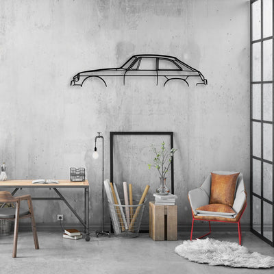 MGB GT 1969 Classic Silhouette Metal Wall Art - Automotive Garage Decor