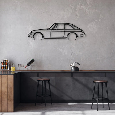MGB GT 1978 Classic Silhouette Metal Wall Art - Automotive Garage Decor