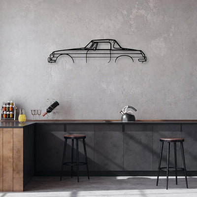MGB Roadster 1966 Classic Silhouette Metal Wall Art - Automotive Garage Decor