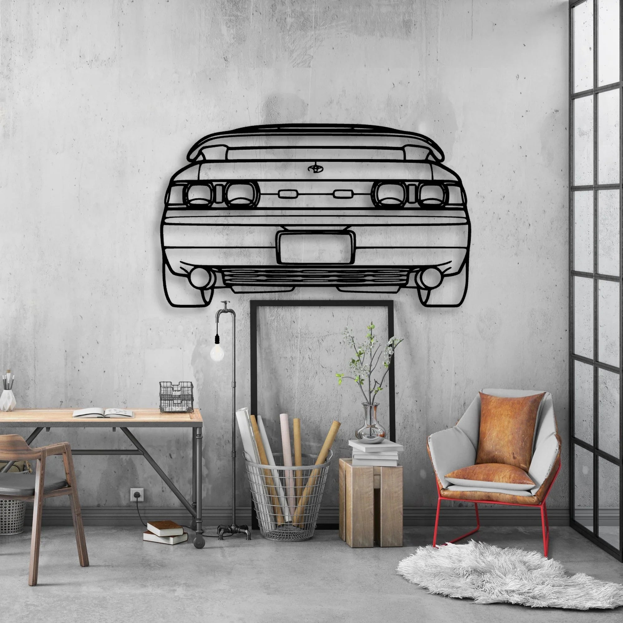 MR2 1993 Classic Silhouette Metal Wall Art - Automotive Garage Decor