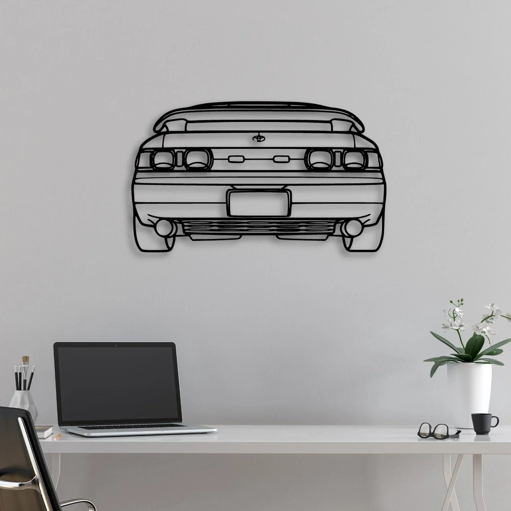 MR2 1993 Classic Silhouette Metal Wall Art - Automotive Garage Decor