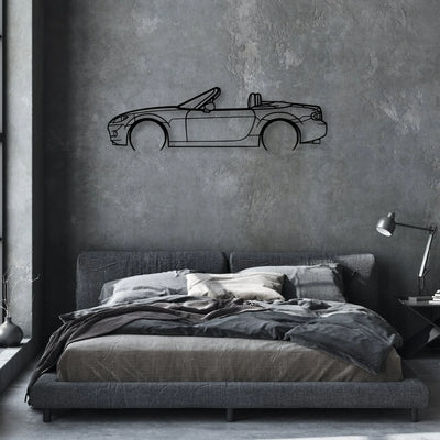 MX-5 2007 Cabrio Classic Silhouette Metal Wall Art - Automotive Garage Decor
